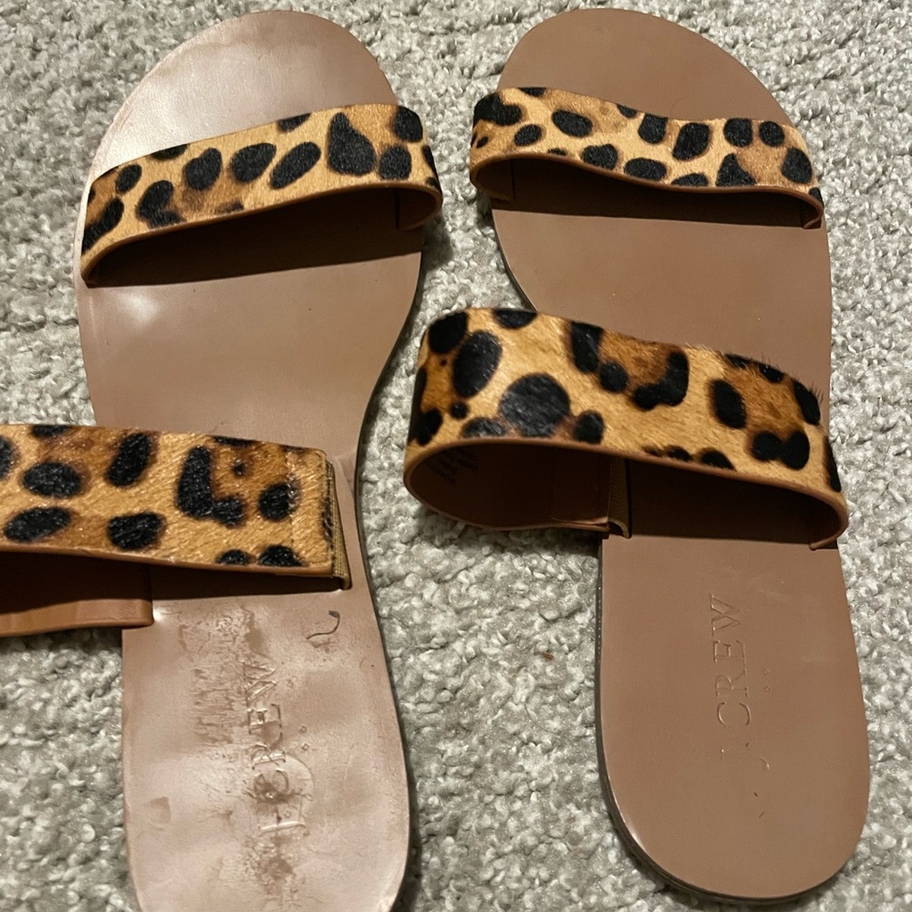 J Crew Leopard Slide Sandal Size 8